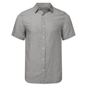 NWT Onia Men's Navy Blue / White Seersucker Jack Air Linen Shirt size M $150.00